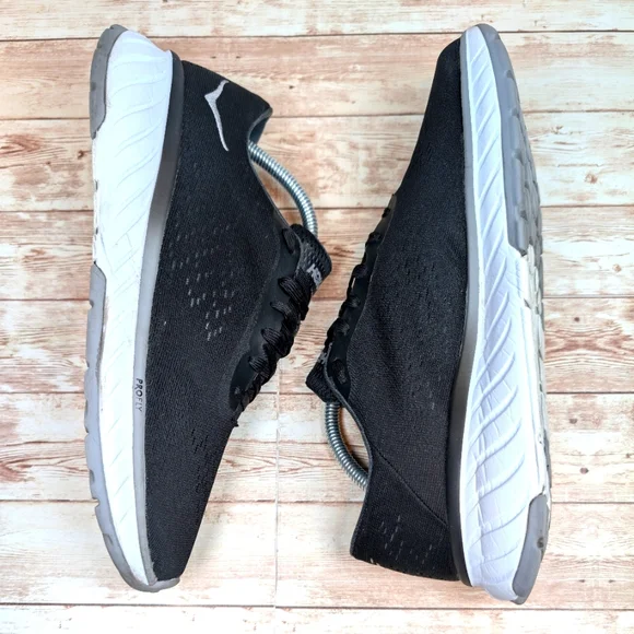 Hoka One One Cavu 2 ProFly Black Gray White Canvas Athletic Sneakers Shoe Men 10 - Picture 9 of 12